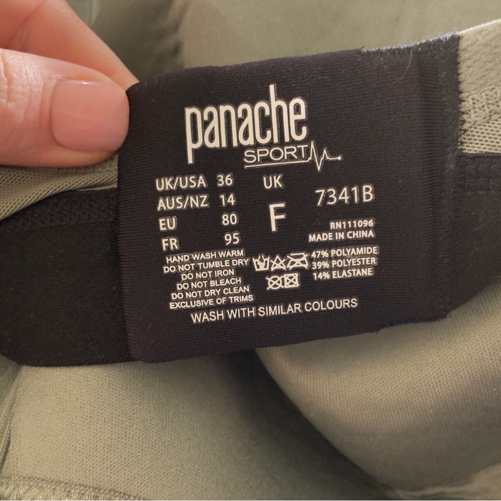 NWOT Panache- Convertible Sports Bra black/khaki- 36F - Picture 5 of 5